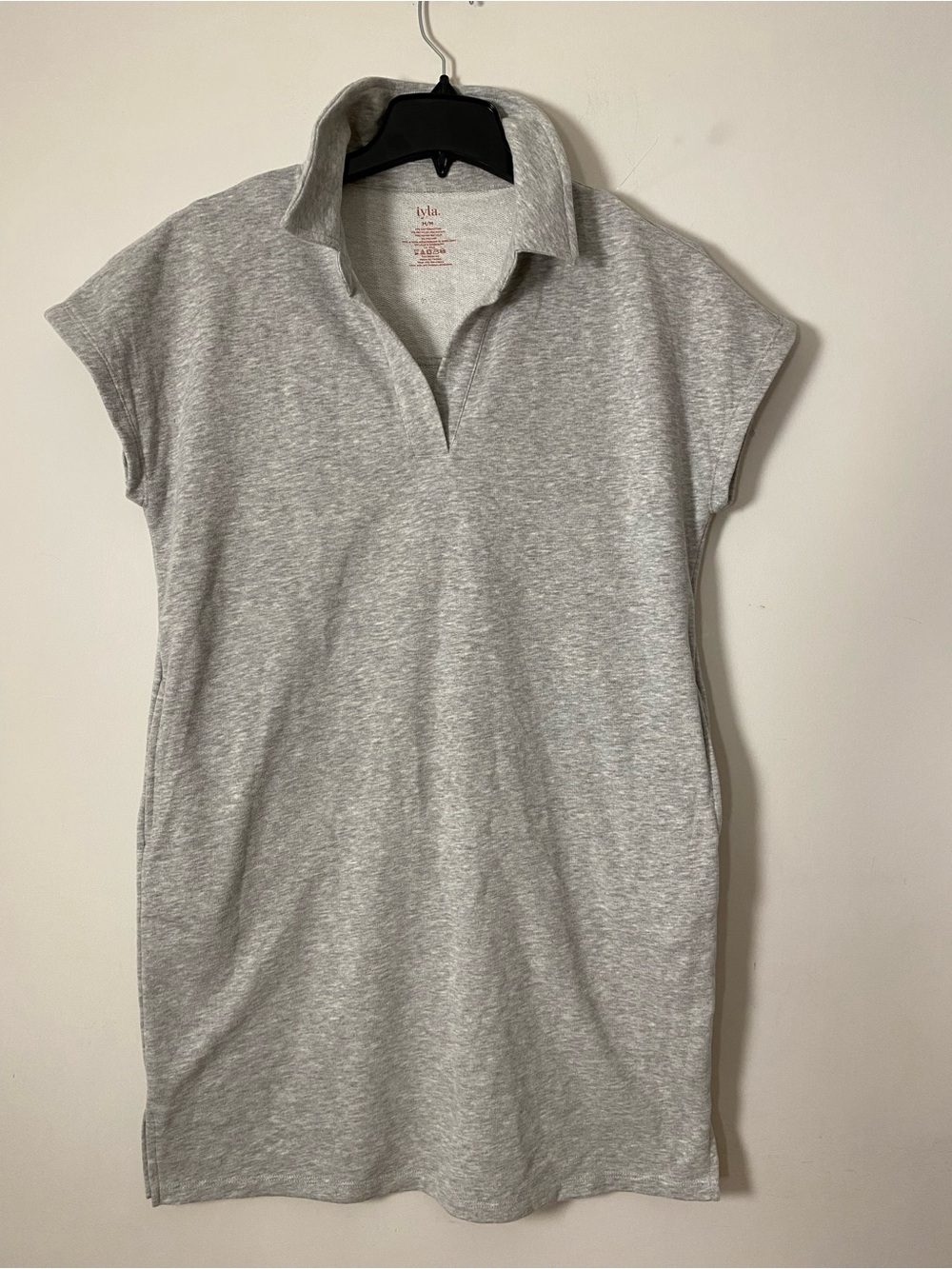 Grey Polo-Style Cap Sleeve Women's mini Dress